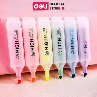 Bút highlight pastel đánh dấu nhớ dòng Deli, Bút dạ quang đánh dấu viết highlight nhiều màu Cam/ Vàng/ Xanh Lá/ Hồng/ Xanh Dương - S625