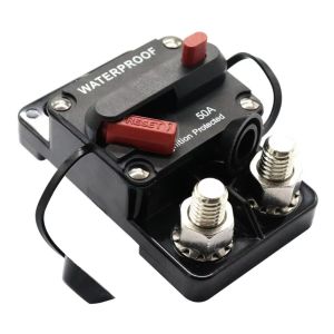 SADSAF Waterproof Manual Reset Device Dual Battery Stable Performance DC Circuit Breaker Secure Black Audio Inline Fuse Block Holders RV