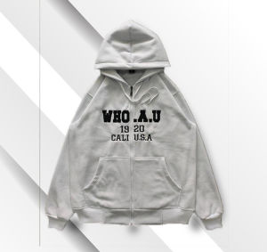 Jaket WHO.AU California 1849 Text Full Bordir / Jaket WHO AU Distro Premium Quality Pria Wanita