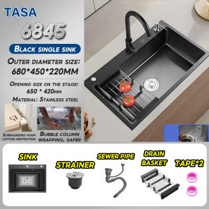 💕2026 new style💕Sink Stainless for Kitchen sigle/double slot lababo kitchen sink heavy duty SUS304 Thickened Nano Thickened Large kitchen sink complete set Bar Sink Vegetable sink integrated basin vegetable sink household