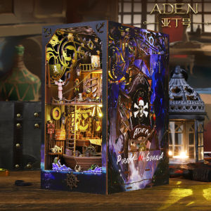 Booknook Aden SL16 with Sensor Light 3D Wooden Puzzle Book Nook Miniature Dollhouse Bookend