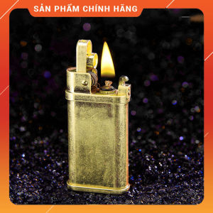 Hộp Quẹt Bật Lửa Xăng Đá Đánh Lửa Tự Động YU BANG Thiết Kế Độc Lạ Màu Vàng - Dùng Xăng Bấc Đá Cao Cấp
