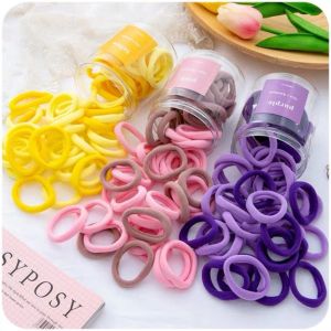 Someday 50pcs Hair Tie Gradient Color High Elastic Stretch Rubber Hair Bands Simple Ponytail