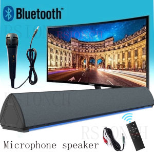 Banchugw Home Theater TV Sound Bar Column Powerful Microphone Speaker Wired Wireless Bluetooth Soundbar for PC TV Karaoke Speakers Remote