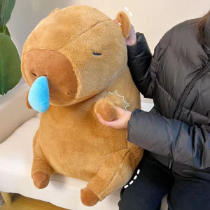 LJJOJO CASTLE Giant Size Capybara Plush Toy Stuffed Animals Super Soft Plush Capybara Plushie 70/80/100cm with Backpack Snot Capybara Toy for Kids Birthday Gifts