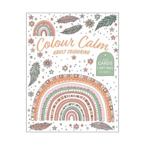 Colour Calm Adult Colouring Book (300 Thick Pages) With 16 Greeting Cards 32 Gift Tags