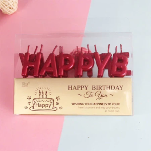Nến Chữ Happy Birthday Màu Pastel Màu Ánh Kim Nhà Bo Phong Cách Hàn Quốc Trang Trí Sinh Nhật Bánh Kem