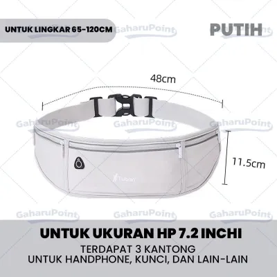 Tas Pinggang Olahraga Waistbag Jogging Lari Running Belt Ukuran 48cm WATERPROOF RINGAN