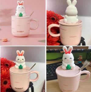 แก้วน้ำ เซรามิค ลวดลายน้องหมี สุดน่ารัก พร้อมฝาปิดซิลิโคน CH0271 💥โปรดอ่านรายละเอียดก่อนสั่งซื้อสินค้าคะ💥