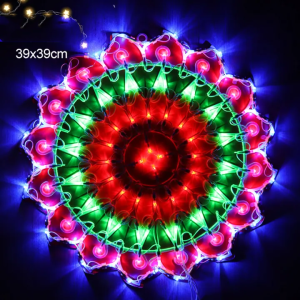LAIMA Christmas Parol Lantern Dancing LED Colorful Light Fairy Lamp Flower Design Seasonal Outdoor Home Party Decoration