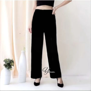 Celana Kulot Wanita Hightwaist Scuba Jumbo Premium Zipper Korean Style Kekinian