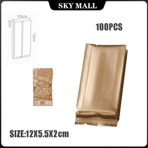 100pcs 7-12g 12x5.5x2cm Tea Bag Aluminum Foil Heat Seal Vacuum Matte Tea Package Pouch With Dent Tear-Off