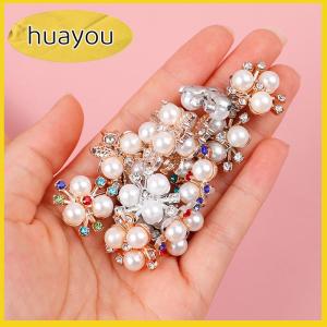 huayou 10 chiếc kẹp tóc pha lê lấp lánh đính đá hoa ngọc trai thủ công tự làm