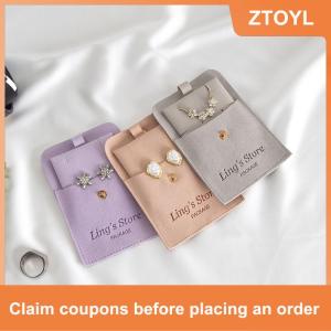 【ZTOYL】 Đồ trang sức Pouch bao bì túi Snap Túi 8x8cm với 6x6cm thẻ mềm nhung Quà Tặng Vòng Cổ Bông Tai Nhẫn lưu trữ túi