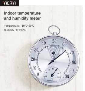 yieryi New 10CM Indoor Outdoor Thermometer Hygrometer Temperature Meter quality Large Round Hygrometer and Thermometer Weather Station Indoor Outdoor Temperature Monitor