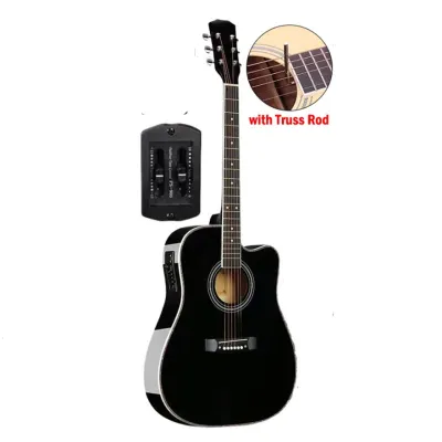 PLAYOU Electric Acoustic Guitar 41 Inches 4 /2 Band EQ Cutaway Full Size Electro-acoustic Guitar 4/4 with Beginner Kits