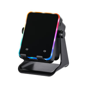 NEWMSNR Bluetooth Speaker Phone Stand with Audio Induction RGB Light 360 Degree Rotating Adjustable Holder 5W Sound 52mm Driver 2000mAh Rechargeable Battery Type C Desktop Music Player for Home Office Bedroom Study Desk Videos and Daily Listening