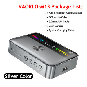 VAORLO NEW Bluetooth 5.3 Receiver Transmitter NFC DAC Converter 3.5MM AUX Coaxial Optical Digital To Analog Audio Adapter RGB Streamer Lighting Effect With MIC 1000mAh Battery U Disk Play For T V Computer Amplifier Speaker
