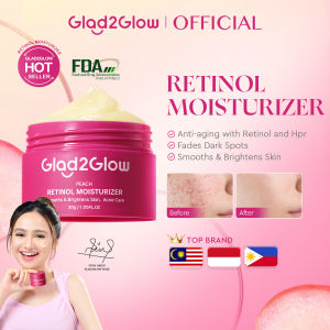 Glad2Glow Peach Retinol Lightweight Moisturizer 30g with HPR and Niacinamide Anti-Aging Smoothen Skin Texture Minimize Pores Fade Acne Scars