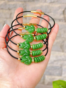 vòng tay nữ hồ ly ngọc bích tự nhiên mix đồng điếu ngọc bích tự nhiên vip vòng tay đá phong thủy trang sức thiết kế đủ hóa đơn thẻ bảo hành