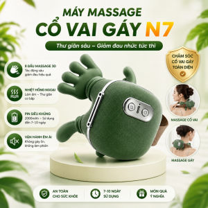Máy Massage Cổ Vai Gáy N7 Mô Phỏng Bàn Tay 3d Dụng Cụ Bấm Huyệt Mát Xa Bắp Tay Chân Pin Siêu Khủng