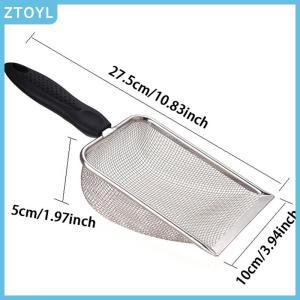 ZTOYL  Pet Cleaning Tools Stainless Steel Feces Shovel Net Cat Litter Shovel Reptiles Lizard Sand Shovel Mesh Screen Fecal Spoon