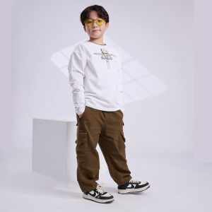 Bộ Dài Tay Bé Trai 2-9 Tuổi (8-38Kg) BL HALO Bộ Thu Đông Bé Trai Áo Thun Dài Tay Quần Kaki Phong Cách Cá Tính QDK11APD14