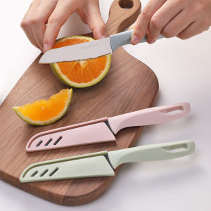 Dao gọt hoa quả siêu sắc chất liệu thép không gỉ có bao an toàn 20 x 2.5cm LAZY LIFE STORE