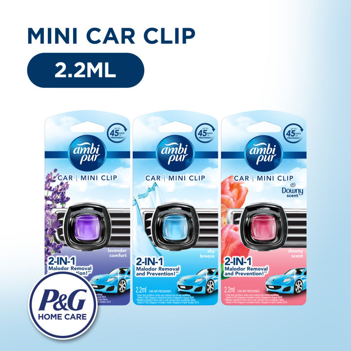 Ambi Pur Car Freshener Sky Breeze Lavender Comfort Downy Scent Single Pack  Car Vent Clip (Long-lasting Car Freshener, Air Freshener) Lazada PH