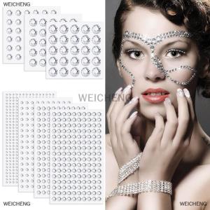 [COD] WEICHENG Self Adhesive Face Hair Gems Rhinestones Sticker Body Jewels Sticker Makeup Crafts Home Decor Sticker