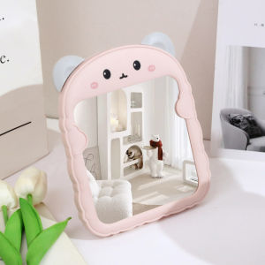Mini Portable Foldable Makeup Cosmetic Panda Ear Cosmetic Mirror Single-sided with Stand