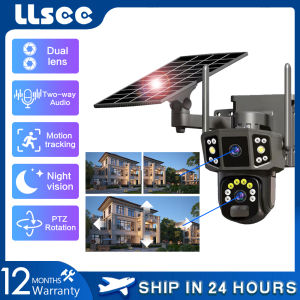 LLSEE V380 PRO 4G Camera 8MP 10X Optical Zoom 6K 18LED Solar Cell Outdoor Waterproof Color Night Vision Bidirectional Audio CCTV SIM Card Solar Cell 12 megapixel Dual lens IP Camera