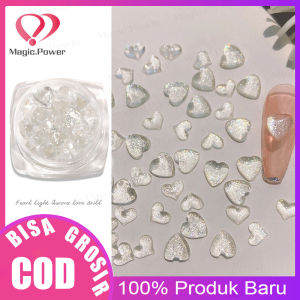 Dekorasi Kuku Bentuk Hati Aksen Mutiara Berlian Gaya Jepang Nail Art Diy