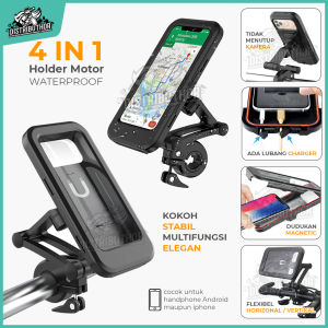 Phone Holder Motor Waterproof Tempat dudukan Hp di stang Sepeda Anti Air Stand Handphone Kereta NB18