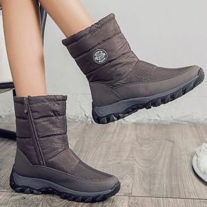 Ống Giày Nữ Tuyết Kích Thước Lớn Giày Ấm Nữ Giày Có Khóa Kéo Nữ Giày Thoải Mái Thường Ngày Botas Mujer Giày Mùa Đông