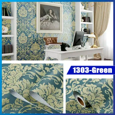 ZALALO 53cmx100cm Modern Corak Bunga Bertimbul Solid Kertas Dinding Buka Dan Tampal self-adhesive Bilik Tidur Dinding Belakang TV Bilik Perabot Home Decor