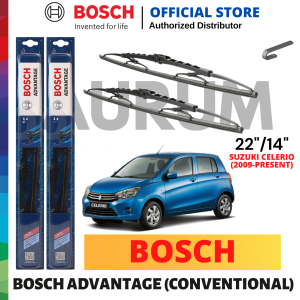 Bosch Advantage Wiper Blade set for Suzuki Celerio 2009-PRESENT (22/14) 2PCS