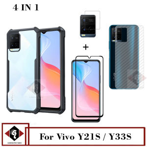 Promo Paket 4 in1 Case Cover Vivo y21S / Y33S / Y21 Softcase Temepred Glass Free Anti Gores Camera Dan Skin Carbon Pelindung Belakang Hp