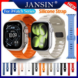 สาย สำหรับ Apple Watch Ultra 3 2 สายนาฬิกา 49mm สายซิลิโคนสำหรับเล่นกีฬาสำหรับ iwatch Serise 11 10 9 8 7 6 5 4 SE3 46mm 44mm 45mm 42mm 41mm 42mm 38mm ของแท้ สายแอปเปิ้ลวอช