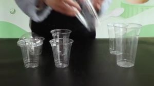 100pcs Disposable Plastic PP Y Cup With Lids Set 95mm For Milk Tea Lemonade Iced Coffee Dabba