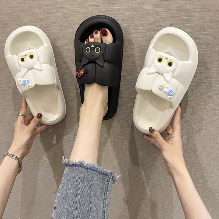 FREE SHIP Dép bánh mỳ Sandal hình mèo cute, Dép quai ngang nữ đế đúc ...
