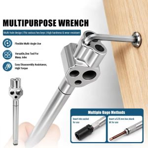 YUBAGUANB Heavy Duty Hexagonal Bit Adapter Torque Amplifier Extended Levers Design Wrench Extension Bar for 6.35Mm Bit Handle Extension Rod Multi-Function Hex Wrench Adapter Auto Repair