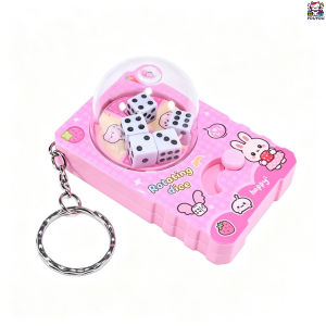 [SG Seller]Cartoon Shake Dice Keychain Mini Fidget Press Toy Portable Stress Relief Keyring Bag Pendant Gift