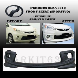 PERODUA ALZA 2010 SPORTIVO FRONT SKIRT LIP ORIGINAL SKIRT BODYKIT (MATERIAL PU)