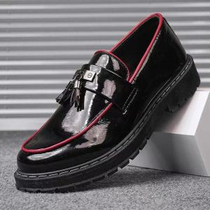 2025 Korean Black Shoes For Men Casual Leather Shoes Fashion Loafers Shoes For Men School Shoes For Students Size 39-45