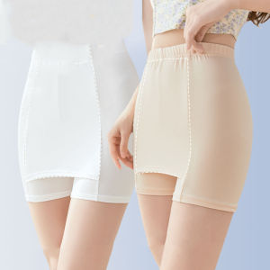 DONOTTAGES [จัดส่งจากกรุงเทพฯ] กางเกงเซฟตี้ผ้าไหมน้ำแข็งสีขาวผู้หญิงผิวดำขนาด 40-70กก. สวมใส่ได้ นุ่ม ระบายอากาศได้ดี สบาย ปลอดภัยและป้องกันการสัมผัส