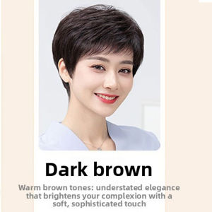Short Human Hair Wigs For Women Natural Looking Full Machine Made Wig Fashion Daily Use Gift For Mother