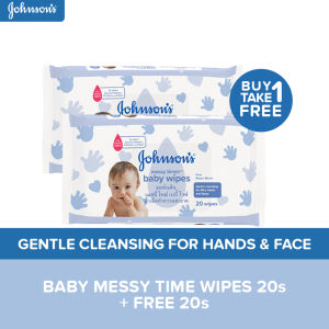 Johnsons Messy Times Baby Wipes 20s - Wipes for Baby Baby Care Baby Essentials Wet Wipes