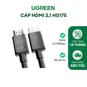 Cáp HDMI 2.1 Ugreen 8K@60Hz 4K@120Hz eARC Ugreen 2.1 1.5m 3m 5m 80401 80402 80403 80404 80405 dây dù