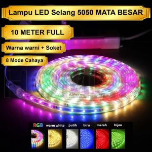 Lampu LED STRIP SELANG dekorasi besar FULL 10m 10 meter OUTDOOR waterproof anti hujan